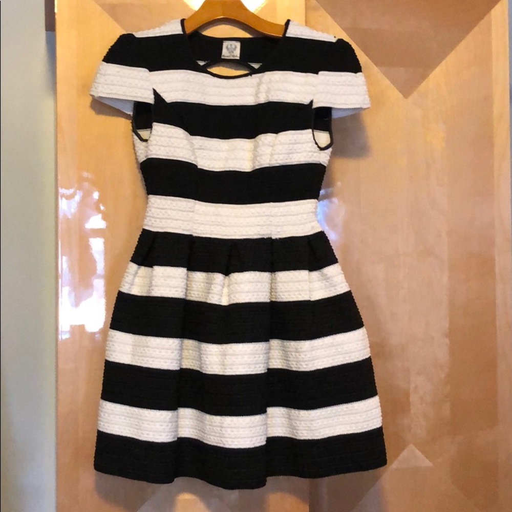 Black and White Striped Mini Dress